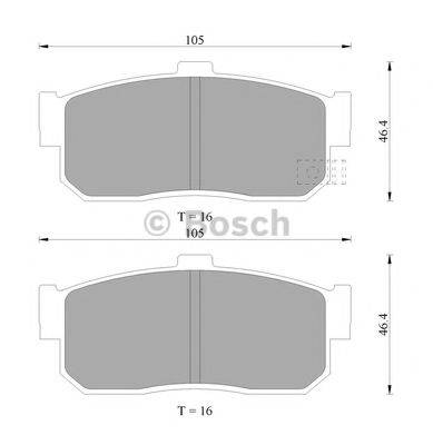 BOSCH 0986505972 Комплект гальмівних колодок, дискове гальмо