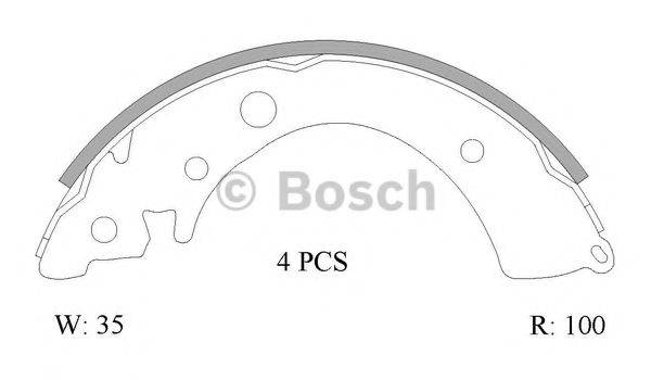 BOSCH 0986AB0801 Комплект гальмівних колодок