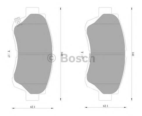 BOSCH 0986AB2068 Комплект гальмівних колодок, дискове гальмо