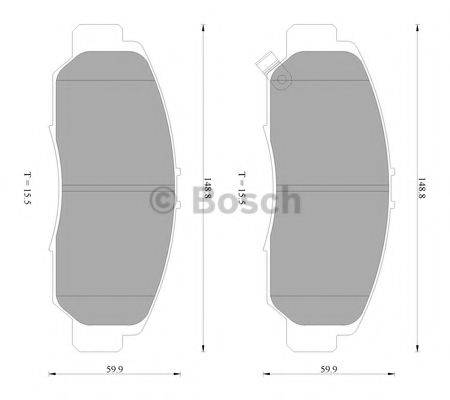 BOSCH 0986AB2387 Комплект гальмівних колодок, дискове гальмо