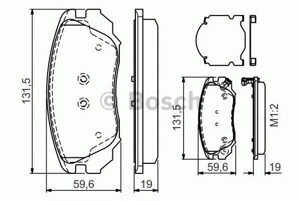 BOSCH 0986TB3168 Комплект гальмівних колодок, дискове гальмо