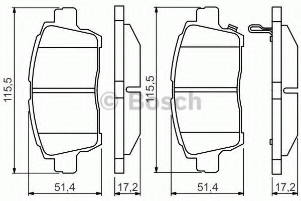 BOSCH 0986495242 Комплект гальмівних колодок, дискове гальмо