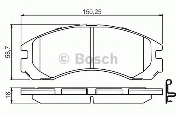 BOSCH 0986495252 Комплект гальмівних колодок, дискове гальмо