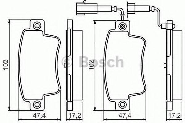 BOSCH 0986495355 Комплект гальмівних колодок, дискове гальмо