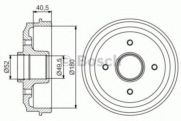 BOSCH 0986477156 Гальмівний барабан