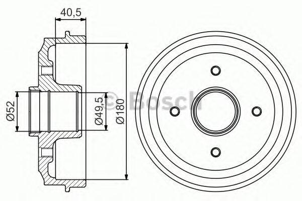 BOSCH 0986477157 Гальмівний барабан