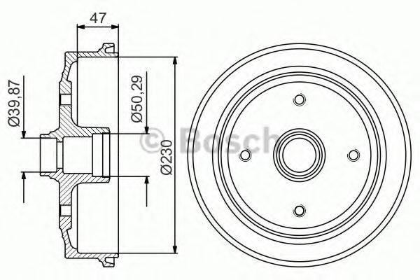 BOSCH 0986477176 Гальмівний барабан