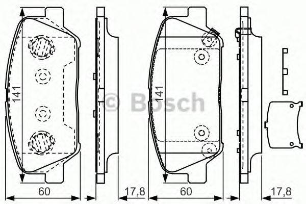 BOSCH 0986TB3198 Комплект гальмівних колодок, дискове гальмо