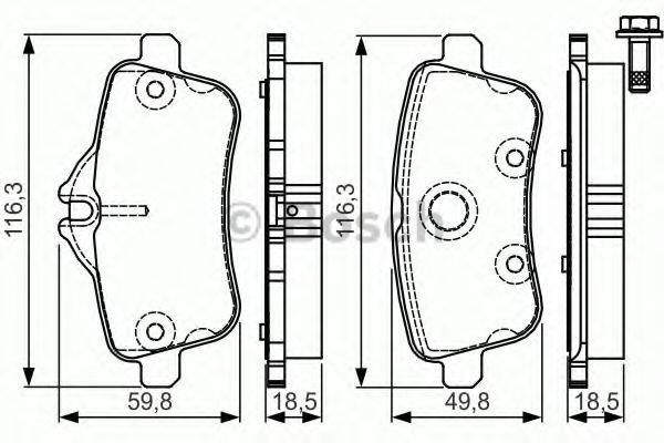 BOSCH 0986TB3206 Комплект гальмівних колодок, дискове гальмо