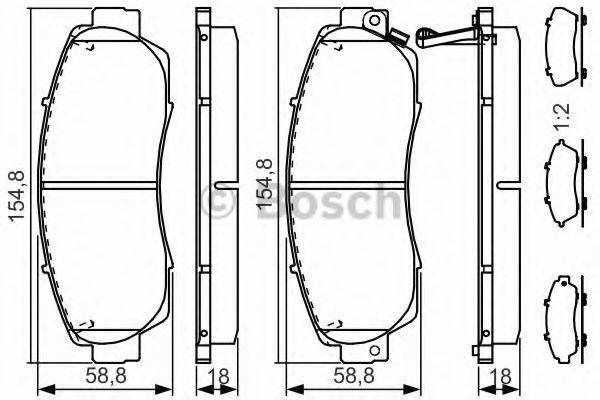 BOSCH 0986TB3218 Комплект гальмівних колодок, дискове гальмо