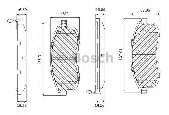 BOSCH F03B050041 Комплект гальмівних колодок, дискове гальмо