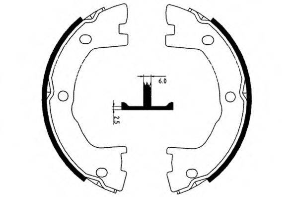 E.T.F. 090651 Комплект гальмівних колодок; Комплект гальмівних колодок, стоянкова гальмівна система