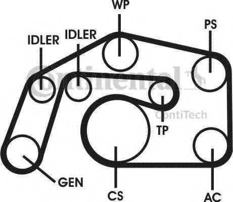 CONTITECH 6PK2490D1 Полікліновий ремінний комплект