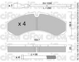 CIFAM 8222121K Комплект гальмівних колодок, дискове гальмо