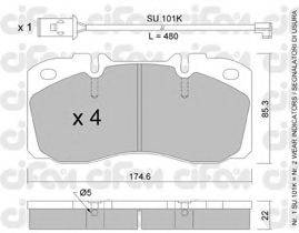 CIFAM 8222682K Комплект гальмівних колодок, дискове гальмо