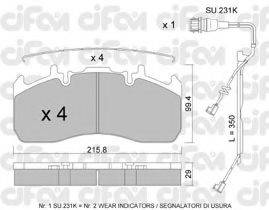 CIFAM 8228080K Комплект гальмівних колодок, дискове гальмо