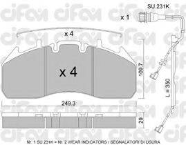 CIFAM 8228090K Комплект гальмівних колодок, дискове гальмо