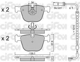 CIFAM 8227733K Комплект гальмівних колодок, дискове гальмо