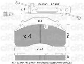 CIFAM 8228070K Комплект гальмівних колодок, дискове гальмо