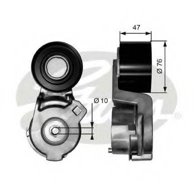 GATES T38566 Натягувач ременя, клинового зубча