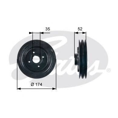 GATES TVD1124 Ремінний шків, колінчастий вал