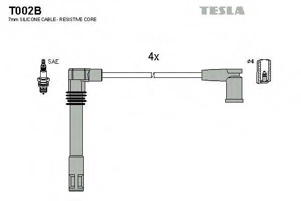 TESLA T002B Комплект дротів запалювання