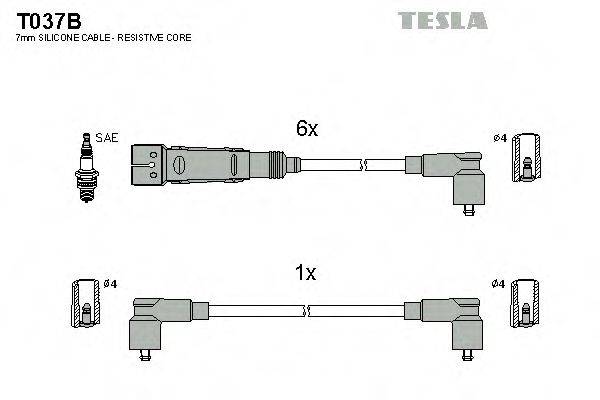 TESLA T037B Комплект дротів запалювання