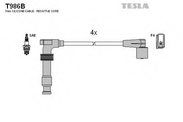 TESLA T986B Комплект дротів запалювання