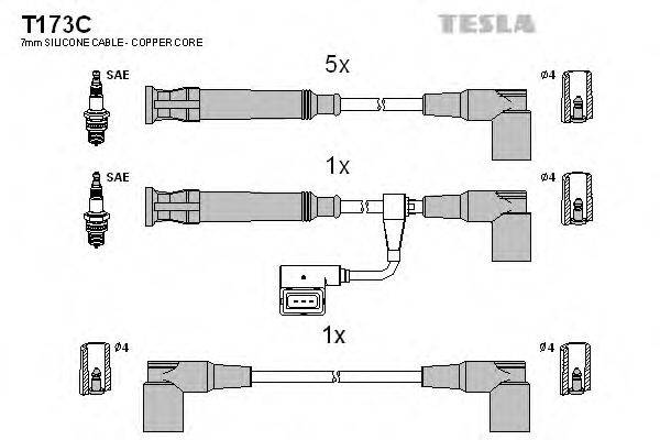 TESLA T173C Комплект дротів запалювання