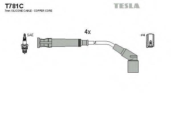 TESLA T781C Комплект дротів запалювання