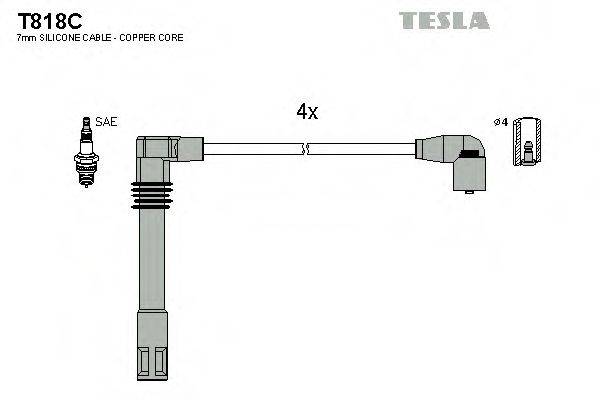 TESLA T818C Комплект дротів запалювання