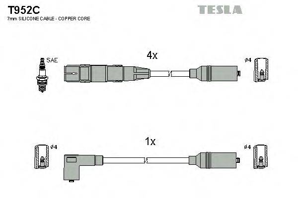 TESLA T952C Комплект дротів запалювання