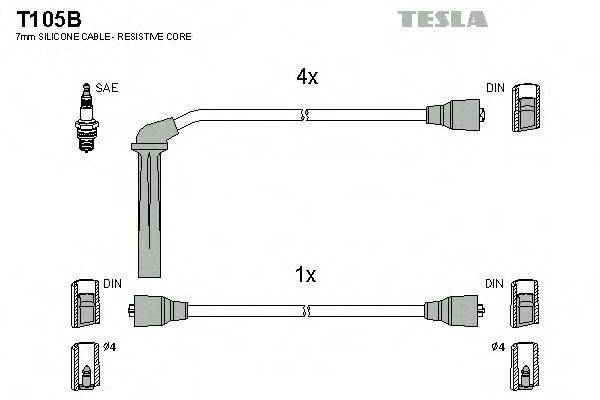 TESLA T105B Комплект дротів запалювання