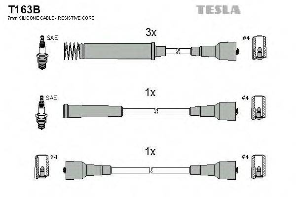 TESLA T163B Комплект дротів запалювання