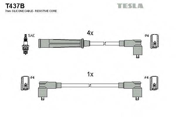 TESLA T437B Комплект дротів запалювання