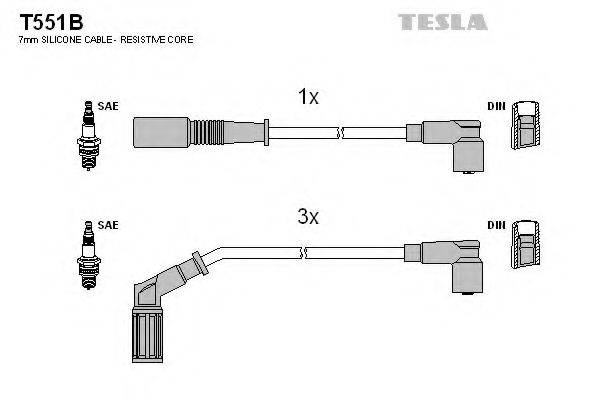 TESLA T551B Комплект дротів запалювання