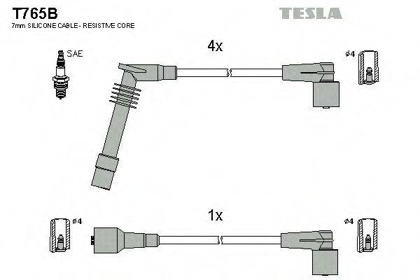 TESLA T765B Комплект дротів запалювання