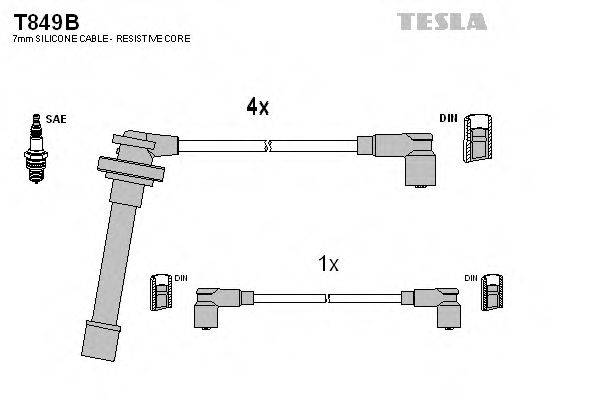 TESLA T849B Комплект дротів запалювання