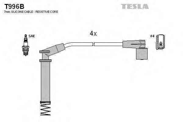 TESLA T996B Комплект дротів запалювання