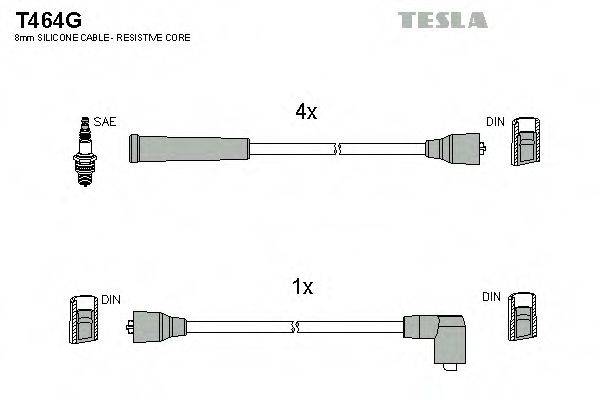 TESLA T464G Комплект дротів запалювання