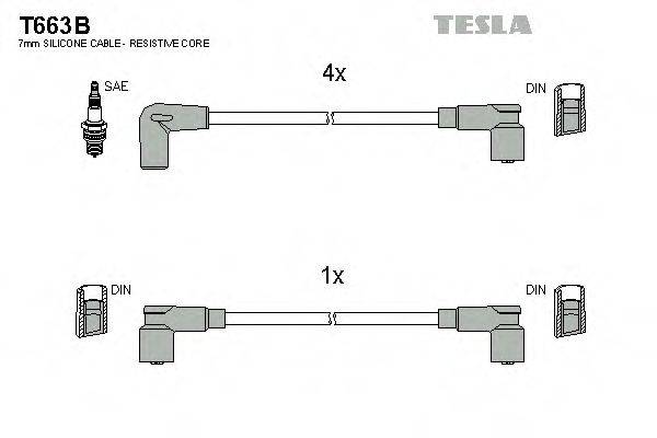 TESLA T663B Комплект дротів запалювання