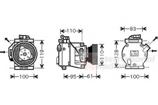 VAN WEZEL 4300K368 Компресор, кондиціонер