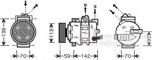 VAN WEZEL 0300K349 Компресор, кондиціонер