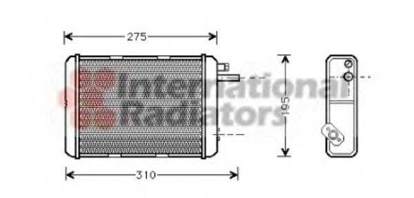 VAN WEZEL 28006018 Теплообмінник, опалення салону