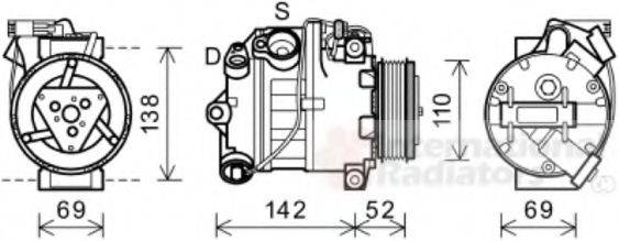 VAN WEZEL 0600K442 Компресор, кондиціонер