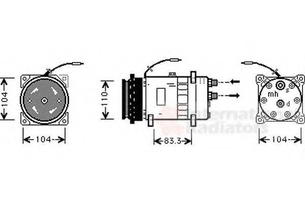 VAN WEZEL 1700K064 Компресор, кондиціонер