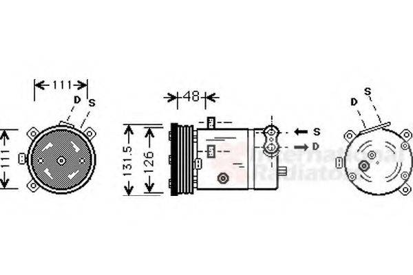 VAN WEZEL 3700K280 Компресор, кондиціонер