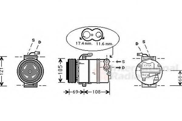 VAN WEZEL 3700K316 Компресор, кондиціонер