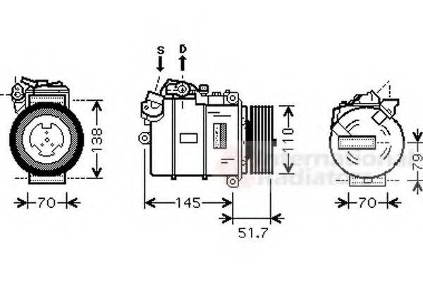 VAN WEZEL 0600K329 Компресор, кондиціонер