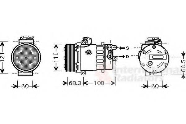 VAN WEZEL 3700K464 Компресор, кондиціонер